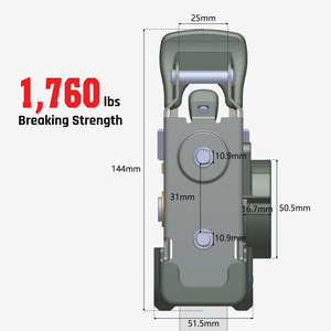 Correas de trinquete retráctiles de 1 pulgada x 9 pies para amarre de popa de embarcaciones, autoajustables, montables en remolque, con tornillos para barco - Product Image 3