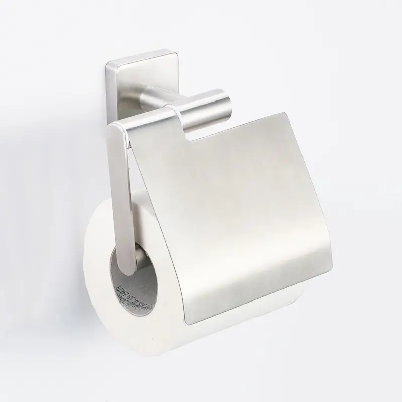 Paper towel holder free punch toilet paper roll holder 304 stainless steel toilet towel holder bathroom bathroom pendant set