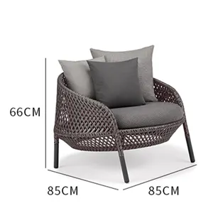 Iyi üretici açık restoran Cafe tarzı sandalye dış mekan mobilyaları alüminyum alaşım Rattan kanepe sandalye