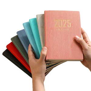 A5 Textura PU Cuero Softcover 2025 Agenda Cuaderno Diario Planificador con Sello Dorado - Product Image 2