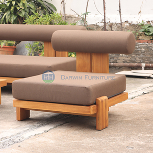 Chaise longue en teck de style moderne avec coussins moelleux, mobilier d'extérieur durable pour jardin, hôtel, terrasse - Product Image 6