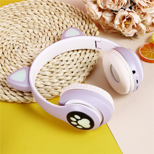 Mignon dessin animé lumineux led oreille de chat griffe de voiture sans fil jeu casques d'écoute écouteurs enfants <span class=keywords><strong>studio</strong></span> pour enfants filles - Product Image 3
