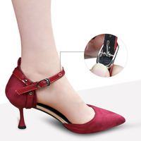 Chaussures en cuir PU souple Anti-chute, sangle à boucle élastique, lacet triangulaire pour chaussures à talons hauts