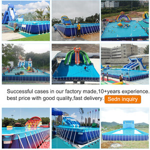 PVC Lớn Xách Tay Trên Mặt Đất Hồ Bơi Hình Chữ Nhật Khung Kim Loại Hồ Bơi Để Bán - Product Image 3