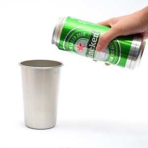 Heineken Stainless Steel Cup 475ml Portable Outdoor Camping <b>Mug</b> Straight Shape Heat Insulating <b>Large</b> Size - Product Image 1