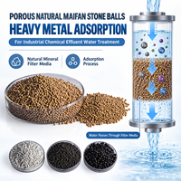 Billes de pierre Maifan naturelle poreuse, média filtrant pour l'adsorption des métaux lourds, pour le traitement des eaux usées chimiques industrielles