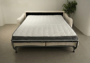 Divano <span class=keywords><strong>Letto</strong></span> Estraibile Multifunzionale Beige Crema, Moderno Divano <span class=keywords><strong>Letto</strong></span> in Tessuto a <span class=keywords><strong>2</strong></span> <span class=keywords><strong>Posti</strong></span> - Product Image 2