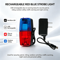 Lampe d'avertissement LED d'épaule rouge et bleue clignotante, stroboscopique, à clipser, alimentée par batterie, pour la sécurité des patrouilles routières et la sécurité générale (vente en gros)