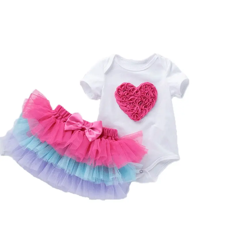 Vendita diretta in fabbrica pagliaccetto con stampa set di abiti personalizzati per neonati