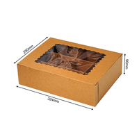 Caja de Dulces Personalizable de Papel Kraft con Múltiples Compartimentos y Ventana Transparente, Caja de Regalo para Panadería de Grado Alimenticio con Separador, Venta al Por Mayor