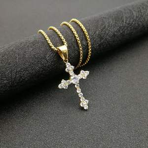 교황 프란치스코 정통 가슴 십자가 펜던트 목걸이 보석 지르콘 아이스 아웃 크로스 펜던트 남자 - Product Image 4