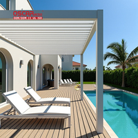Pergola d'extérieur pour patio et jardin avec toit rétractable et rideaux en alliage d'aluminium Pergola personnalisée en vente directe d'usine