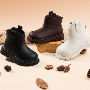 Bottes d'hiver en cuir à fourrure <span class=keywords><strong>pour</strong></span> enfants, bottines courtes antidérapantes à semelle souple <span class=keywords><strong>pour</strong></span> bébés filles et garçons - Product Image 6