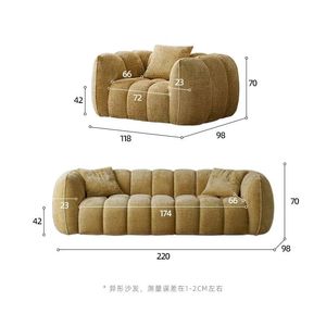 Sofá Moderno de Tela con Diseño Acolchado, Estilo Bouclé, Curvo, para Sala de Estar - Product Image 4