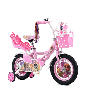 Vélo Enfant OEM 12 14 16 20 Pouces <span class=keywords><strong>avec</strong></span> Panier Cœur, Porte-Poupée, Rubans, Roues, Cartes, Poignée et Selle – Direct Usine - Product Image 3