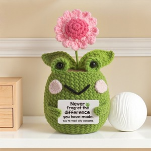 Muñecas de ganchillo personalizadas, hilo hecho a mano, flores artificiales, adornos en maceta, abejas tejidas, ranas, macetas creativas - Product Image 6