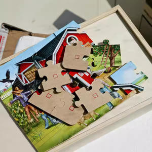 24 pièces quatre-en-un boîte en bois Puzzle 1.45 transport éducatif pour enfants dinosaure dessin animé jouet cadeau pour enfants - Product Image 6