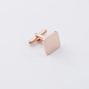Luxury Custom Stainless Steel Cufflinks For Man Gold Silver Rose Gold Black Suit Cuff Links Square Shape Cufflinks