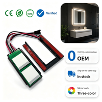 Interrupteur Tactile 24V à Contrôle Précis, Tricolore, avec Fonction Anti-buée pour Miroirs Cosmétiques Intelligents et Bandes LED