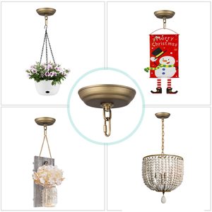 5 \ "Đen Trần Tấm Đèn Chùm Mặt dây chuyền tiêu chuẩn ánh sáng tán Kit với 40 pounds Max lịch thi đấu Trọng lượng kim loại đèn chủ sở hữu căn cứ - Product Image 3