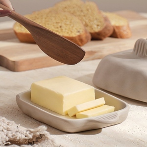 Ensemble de beurrier rectangulaire en céramique avec couvercle, fait main, en terre cuite texturée, spécial cuisine - Vente chaude - Product Image 3