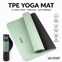 Échantillon gratuit de tapis de yoga TPE écologiques personnalisés, tapis de yoga épais pour la salle de sport avec logo, tapis de yoga antidérapants personnalisés avec logo pour les voyages