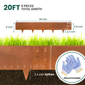 Bordure de paysage en acier corten Bordure extérieure de 4.5 pouces 1pc Ornement de jardin - Product Image 4