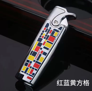 Mini encendedor portátil con logotipo personalizado, llama azul, resistente al viento y ajustable para cigarrillos y cigarros, recargable - Product Image 6
