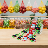 Étiquettes personnalisées en rouleau pour produits frais de la ferme : légumes, fruits, viande – Idéales pour l'affichage en magasin