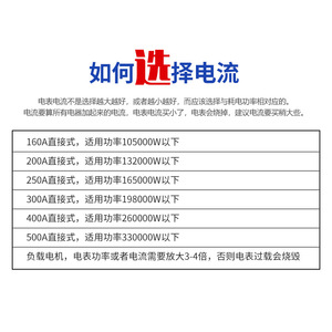 Zhisheng Three Phase Energy Meter 160A 200A 250A 380V High Current Direct Pass With Led Display - Product Image 2