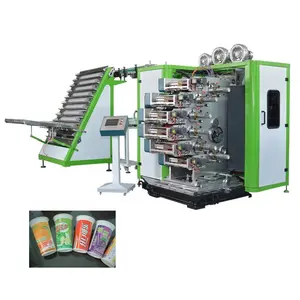 customized JinXin brand 5 color 15kw power 110mm printing length automatic plc control plastic pet cup printing machine