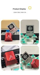 Capuchons de touches translucides en alliage d'aluminium, ornements métalliques, style Bicent Macintosh, pour clavier mécanique, testeur d'axe magnétique - Product Image 4