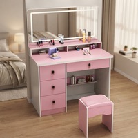 Coiffeuse moderne de chambre à coucher avec miroir LED et tiroirs de rangement, haute qualité à prix abordable