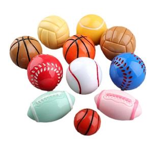3D Fútbol Resina Artesanía Baloncesto Rugby Resina Encantos Bolas Miniaturas Para Adornos DIY - Product Image 1