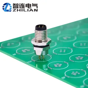 Sensor Waterdicht Pcb Paneel Mount Flens Dop Code M8 4 Pin Achterpaneel Mount Cirkelvormige Connector