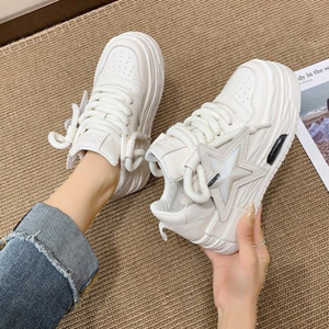 Chaussures de skate à lacets à semelle épaisse de couleur vive rose, blanc, bleu, <span class=keywords><strong>noir</strong></span>, étoile à cinq branches, station indépendante étrangère - Product Image 3