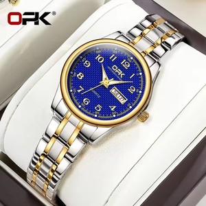 OPK 8110 Orologi da <span class=keywords><strong>Donna</strong></span> Semplice <span class=keywords><strong>Orologio</strong></span> da Polso al Quarzo alla Moda Impermeabile Luminoso per Signore con Doppio Display del Calendario Oro <span class=keywords><strong>Bianco</strong></span> - Product Image 3