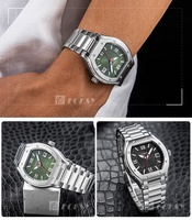 Montre chronographe pour homme FOKSY avec logo personnalisé - Mouvement à quartz japonais VD53, bracelet en acier inoxydable, OEM/ODM acceptés