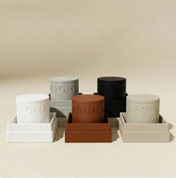 Bougie parfumée en cire de soja en céramique de luxe personnalisable, fabrication artisanale, logo personnalisé, taille pour la décoration de la maison, Nouvel An, Journée de la Terre