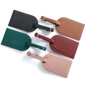 Étiquette de bagage en cuir véritable en gros pour l'aéroport, étiquette de valise, étiquette de sac de <span class=keywords><strong>voyage</strong></span>, logo personnalisé de luxe, fabrication artisanale, carte d'embarquement - Product Image 2