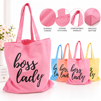 Sac fourre-tout en toile basique personnalisé avec slogan imprimé en couleur, coutures renforcées, grande capacité, cadeau d'entreprise promotionnel