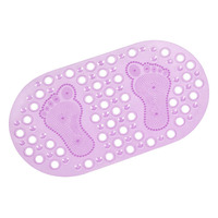 Tapis de bain antidérapant en PVC durable, ovale, 68*37cm, pour massage des pieds, utilisation en salle de bain