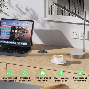 Nuevo Diseño de Enchufe de Escritorio Redondo de 80 mm con Puerto USB-C / Enchufe Redondo Oculto para Escritorio de Oficina con Puerto USB-A y USB-C - Product Image 5