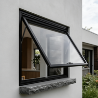 Fenêtre à auvent moderne insonorisée en aluminium, à double vitrage à rupture de pont thermique, à ouverture vers l'extérieur, pour maison et villa