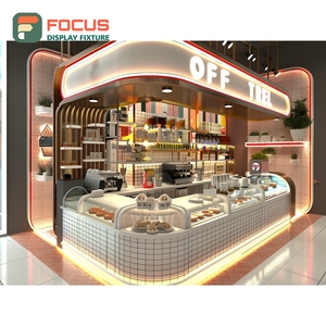 ตู้โชว์กาแฟสไตล์ร่วมสมัย สีวอลนัทดำ พร้อมพื้นที่จัดแสดงอุปกรณ์เสริม ตู้โชว์ร้านกาแฟบูติก - Product Image 2