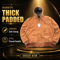 Veste de travail, en toile de canard, marron et en coton, matelassé, robuste, nouveau produit, OEM