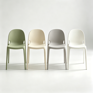 Chaise de salle à manger en plastique moulé intégré de style nordique, empilable, avec dossier minimaliste, pour <span class=keywords><strong>la</strong></span> maison, le café, le restaurant - Product Image 6
