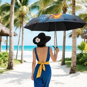 Custom Fully-Automatic Three-Folding <b>Umbrella</b> Logo Printing 190T Pongee Auto Open Button Modern Design Business Gifts Plastic - Product Image 1