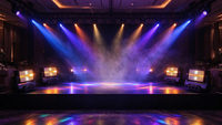 Projecteur Stroboscopique XY Mobile 500W DMX512 RDM RGB Bicolore Lumière Dorée pour DJ, Discothèque, Concert, Spectacle Scénique