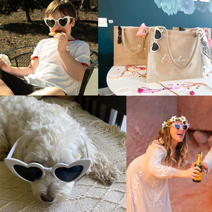 Occhiali da Sole Senza Montatura a Forma di Cuore BSBH, Colori Vivaci per Feste, per Donne e Ragazze - Product Image 6